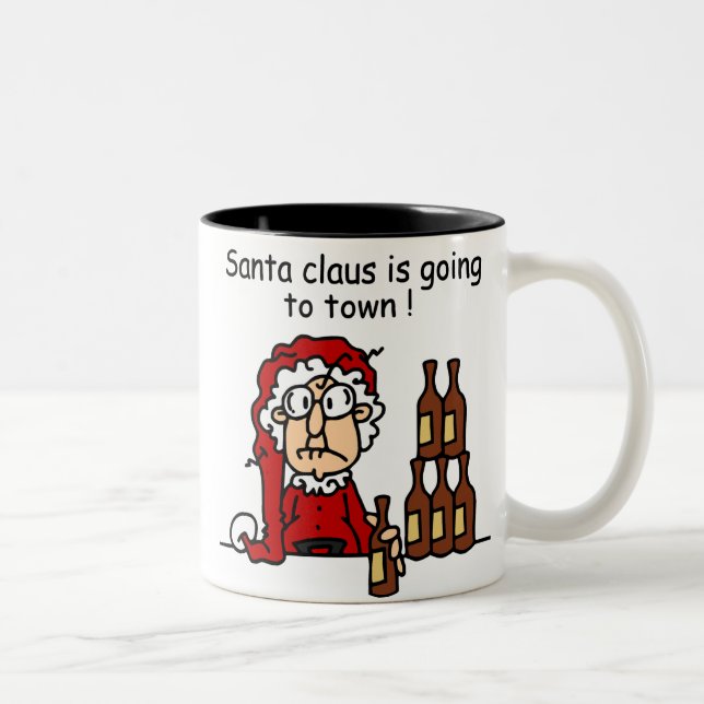 Taza Bicolor Santa Claus va a la ciudad (Derecha)