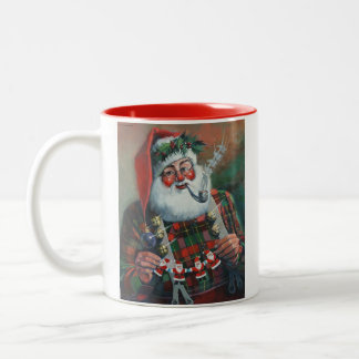 Taza Bicolor Santa con Garland Mug