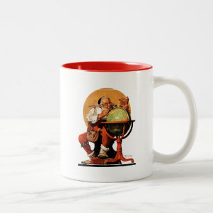 Taza Bicolor Santa en el globo