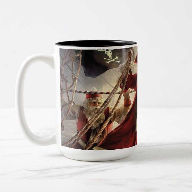Taza Bicolor Santa Es Un Pirata (Izquierda)