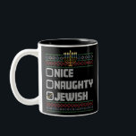 Taza Bicolor Santa judío travieso bueno feo Navidad Hanukkah<br><div class="desc">Santa judío travieso bueno feo Navidad Hanukkah</div>