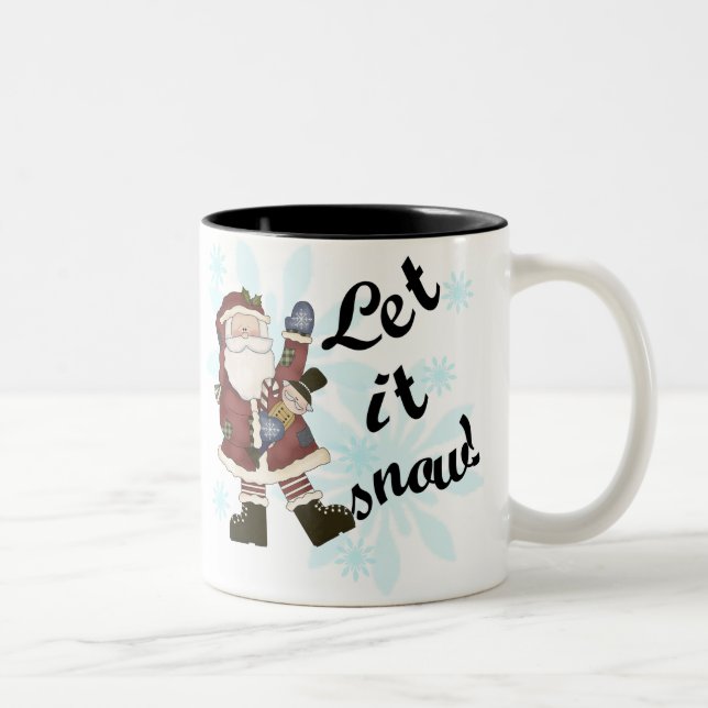 Taza Bicolor Santa Let the Snow (Derecha)