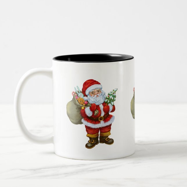 Taza Bicolor Santa Mug personalizado (Izquierda)