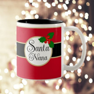 Taza Bicolor ¡Santa Nana! Regalo de Navidades divertidos