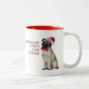 Taza Bicolor Santa Pug Mug