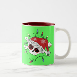 Taza Bicolor Santa Skull