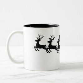 Taza Bicolor Santa Sleigh Silhouette