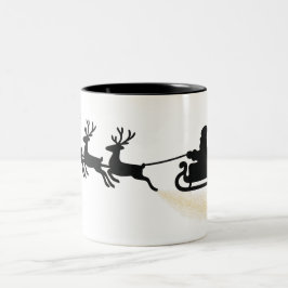 Taza Bicolor Santa Sleigh Silhouette