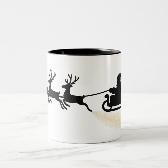 Taza Bicolor Santa Sleigh Silhouette (Centro)