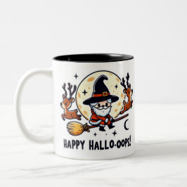 Taza Bicolor Santa Witch Broom Ride Mug – Halloween-Christmas