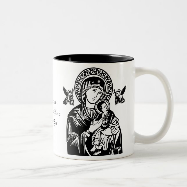 Taza Bicolor Santísima Virgen María Jesús Ángeles (Derecha)