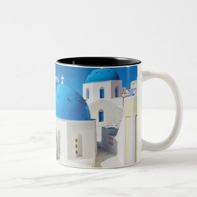Taza Bicolor Santorini Grecia Café Mug (Derecha)