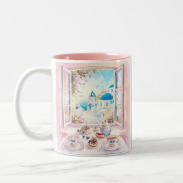 Taza Bicolor Santorini Grecia Viajes Tratamientos Pasteles Post