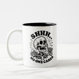 Taza Bicolor Sarcástico Skeleton Funny Coffee