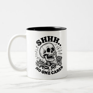 Taza Bicolor Sarcástico Skeleton Funny Coffee