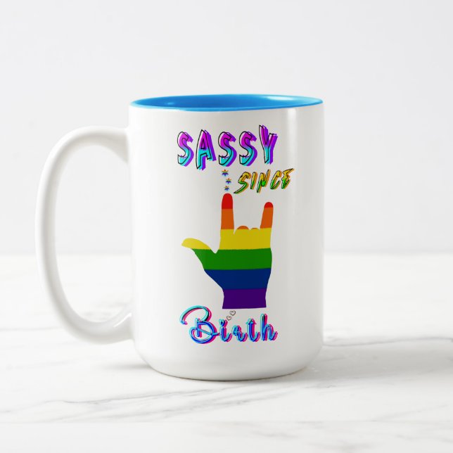 Taza Bicolor Sassy desde el nacimiento (Izquierda)
