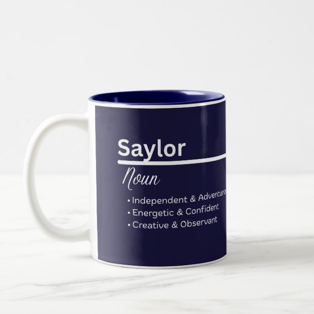 Taza Bicolor Saylor Personalized Name Coffee Mug (Izquierda)