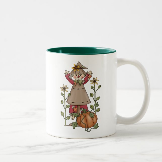 Taza Bicolor Scarecrow 1 Pumpkin Fall Sunflowers (Derecha)