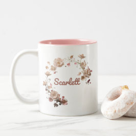 Taza Bicolor Scarlett Floral Mug