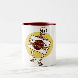 Taza Bicolor Scary Halloween Skeleton