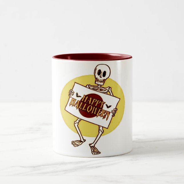 Taza Bicolor Scary Halloween Skeleton (Centro)