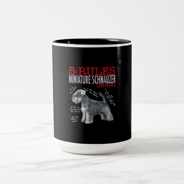 Taza Bicolor Schnauzer |5 Normas Para Los Propietarios De Schna (Centro)