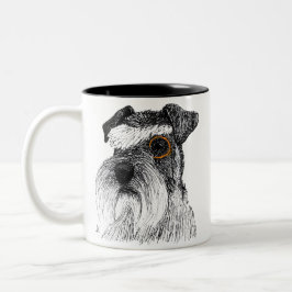 Taza Bicolor schnauzer monocle