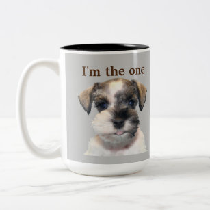 Taza Bicolor Schnauzer Puppy Coffee Mug