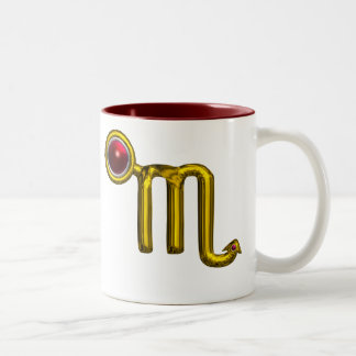 TAZA BICOLOR SCORPIO, RÓTULO DE CUMPLEAÑOS DE ZODIO ORO CON GEM