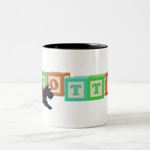 Taza Bicolor Scottie Blocks Mug