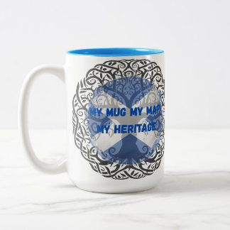 Taza Bicolor Scottish Map & Tree of Life Mug