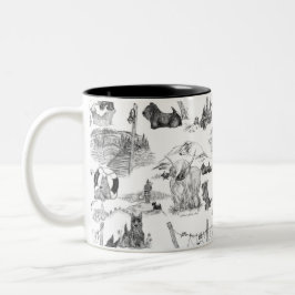 Taza Bicolor SCOTTISH Terrier Black Toile