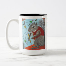 Taza Bicolor Scrappy el tazón de café de la ardilla