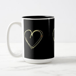 Taza Bicolor Scribble Heart Cup