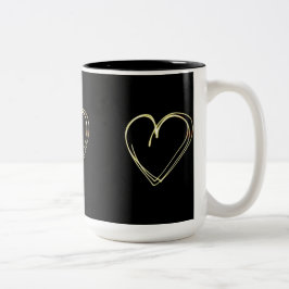 Taza Bicolor Scribble Heart Cup