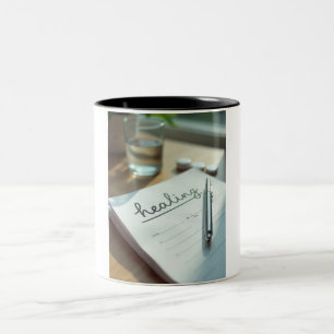 Taza Bicolor Script Your Day: Pad de prescripción y Pen Mug