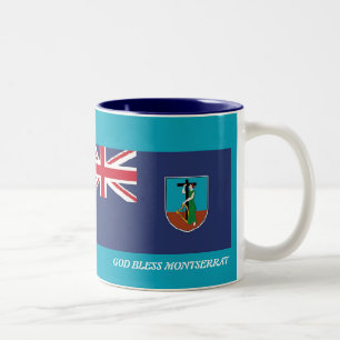 Taza Bicolor Scripting Personalizado MONTSERRAT FLAG MAP Azul