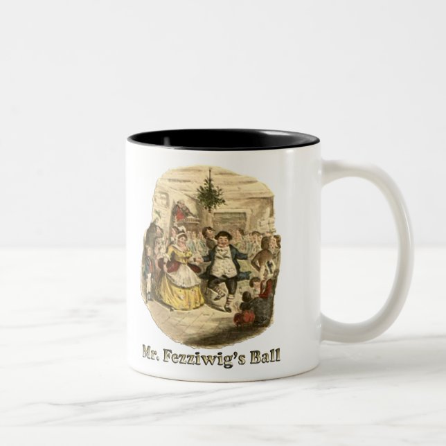 Taza Bicolor Scrooge del navidad - un villancico del navidad (Derecha)