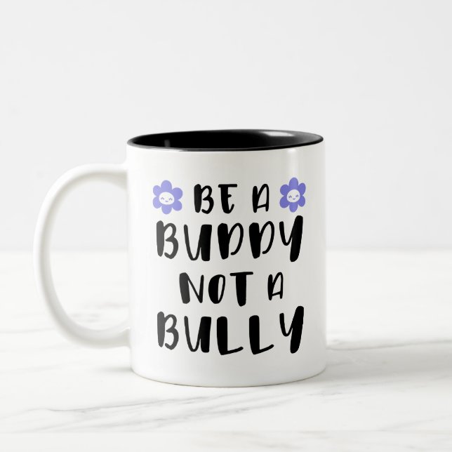 Taza Bicolor Sé amigo, no matón. (Izquierda)