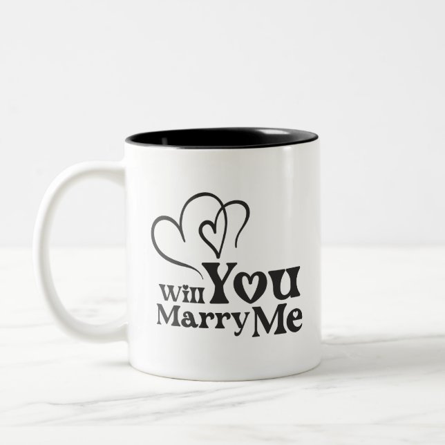 Taza Bicolor ¿Se casará conmigo? - Divertida propuesta Boda (Izquierda)