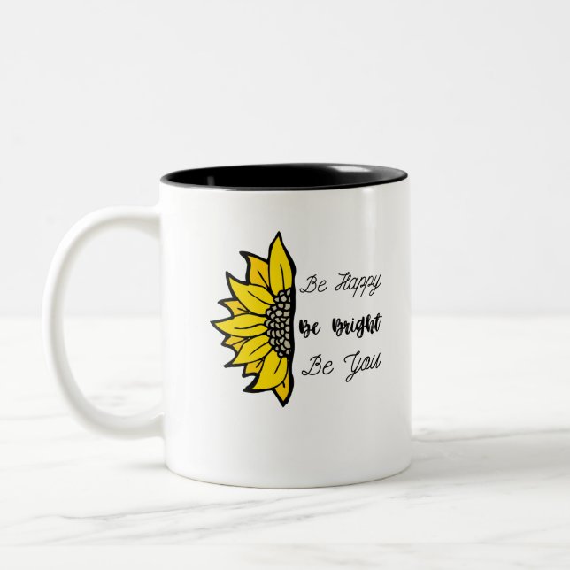 Taza Bicolor Sé feliz girasol (Izquierda)