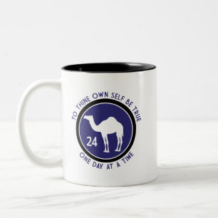 Taza Bicolor Sé Fiel a Ti Mismo - Diseño Púrpura/Negro