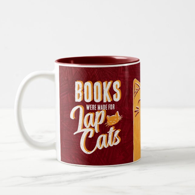 Taza Bicolor Se hicieron libros para Lap Cats Mug (Izquierda)