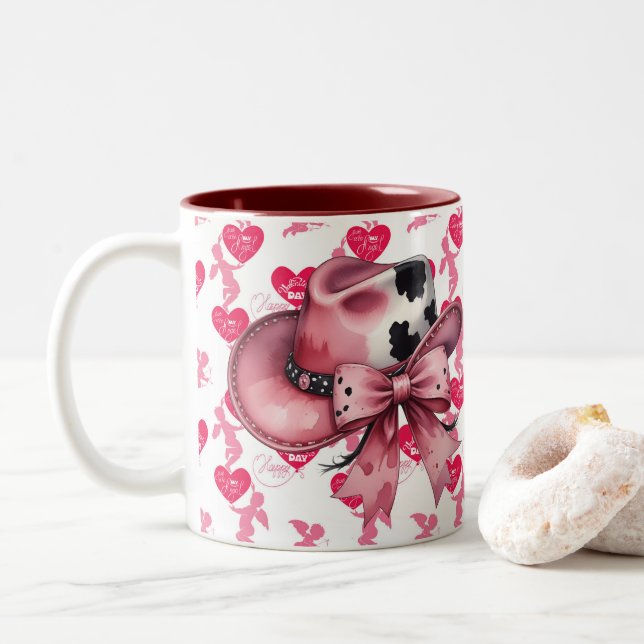Taza Bicolor Sé Mi País San Valentín (Con donut)