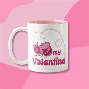 Taza Bicolor Sé mi Personalizado de San Valentín lindo bumble