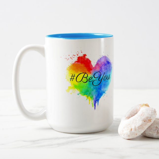 Taza Bicolor Sé que mueres (Con donut)