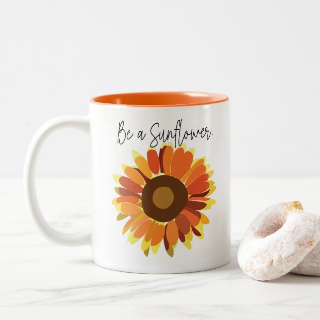 Taza Bicolor Sé un girasol (Con donut)