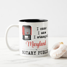 Taza Bicolor Se Vio La Estampación Del Notario Público Maryland