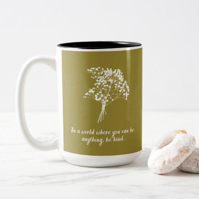 Taza Bicolor Sea amable flor (Con donut)