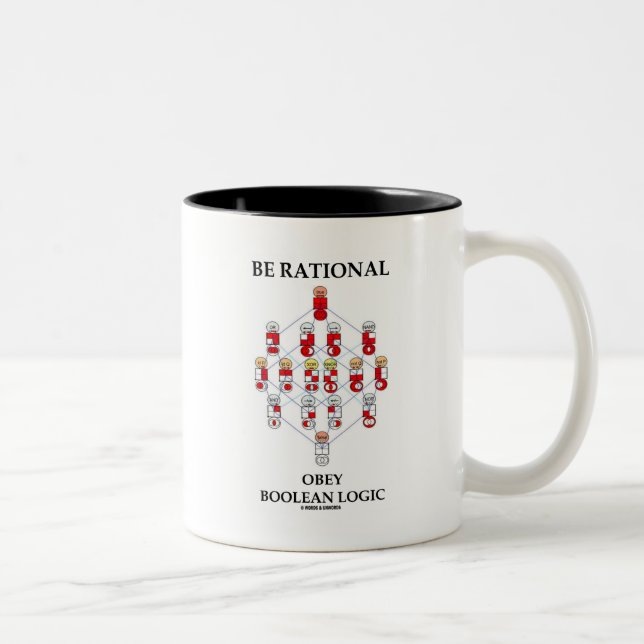 Taza Bicolor Sea racional obedecen la lógica boleana (el (Derecha)